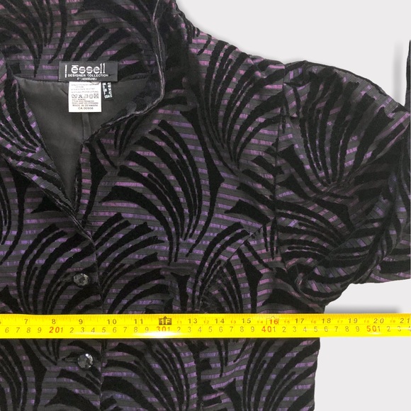 Vintabge 80s Womens Blazer Purple Black | Large - Picture 9 of 9